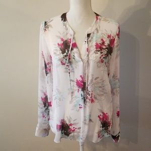 Banana republic White Floral Blouse